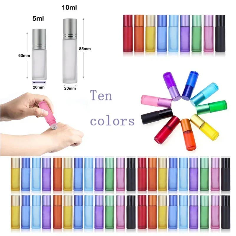 Perfume Fragrance Liquid - 10/30/50Pcs 5-10ml Frosted Glass Roller Bottles