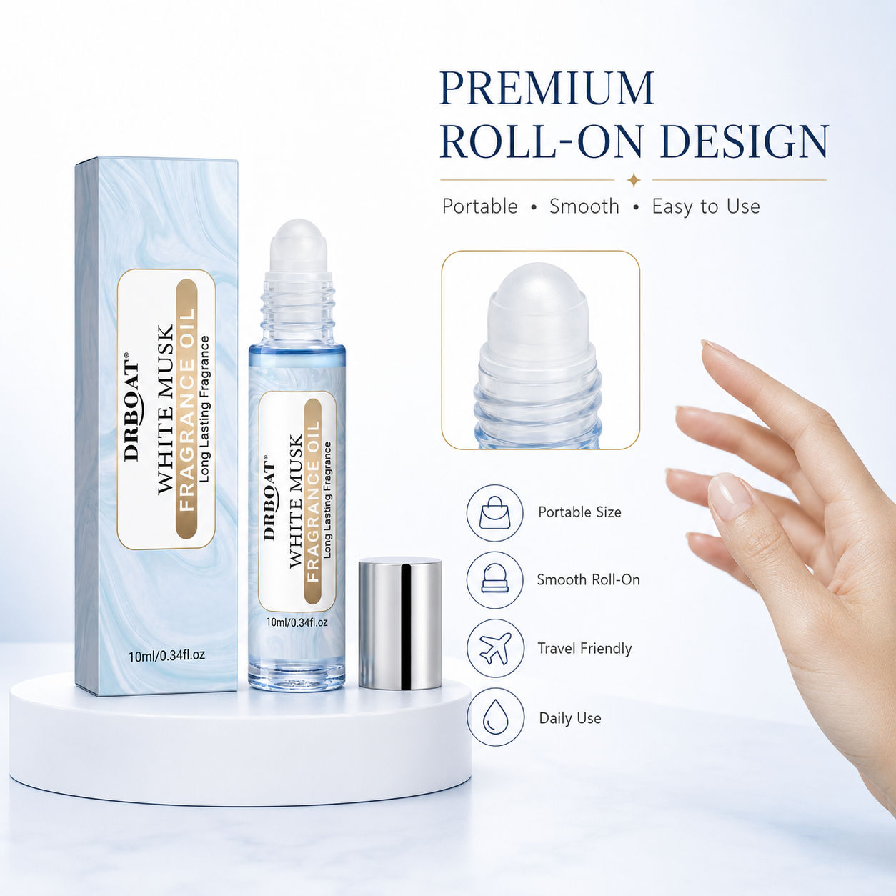 Women's Roll-on Perfume Oil, W - Musk White Oil ulasan dan harga