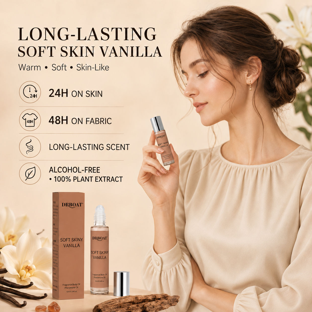 Women Roll On Fragrance Oil, S - Vanilla Perfume Oil ulasan dan harga